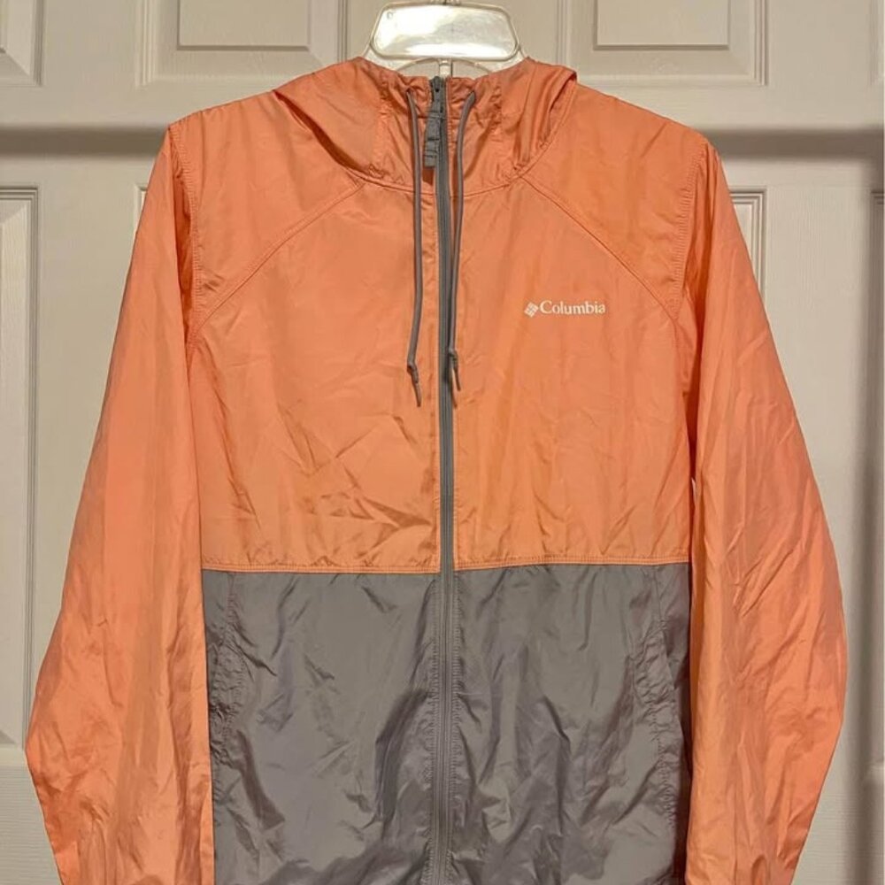 Columbia Flash Forward Windbreaker Pink Salmon/Gray Jacket Women's Size Medium